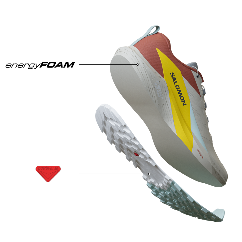 Salomon Sense Ride 5 Women's Trail Running Shoe in Rainy Day/Hot Sauce/Freesia-8